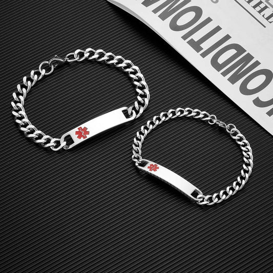 Men's Medical Logo Titanium Steel Simple Stylish Bracelets