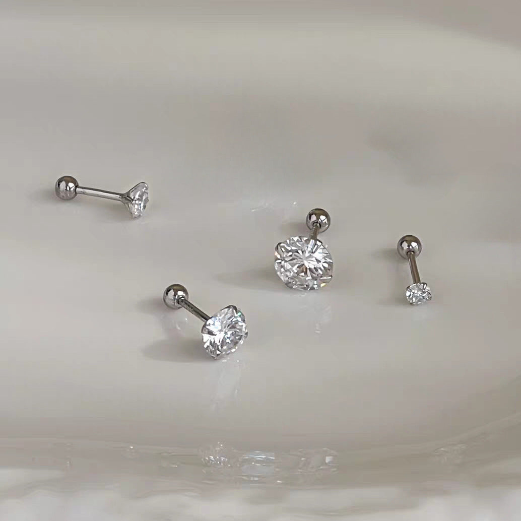 High-grade Screw Ear Bone Niche Design Exquisite Sleeping No Need Rings