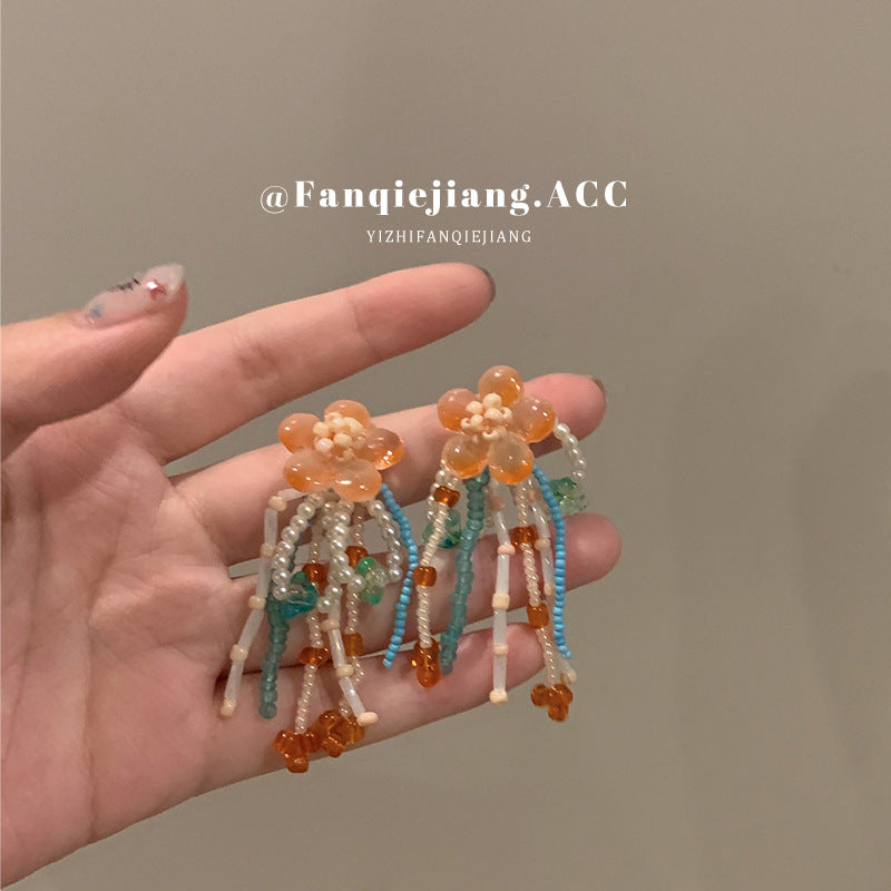 Fairy Style Korean Sweet Mori Minority Elegant Face Earrings