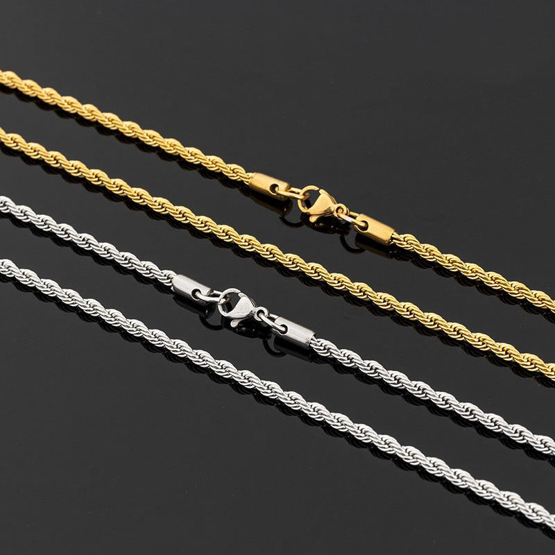 Ornament Simple Clavicle Chain Gold Curb Necklaces