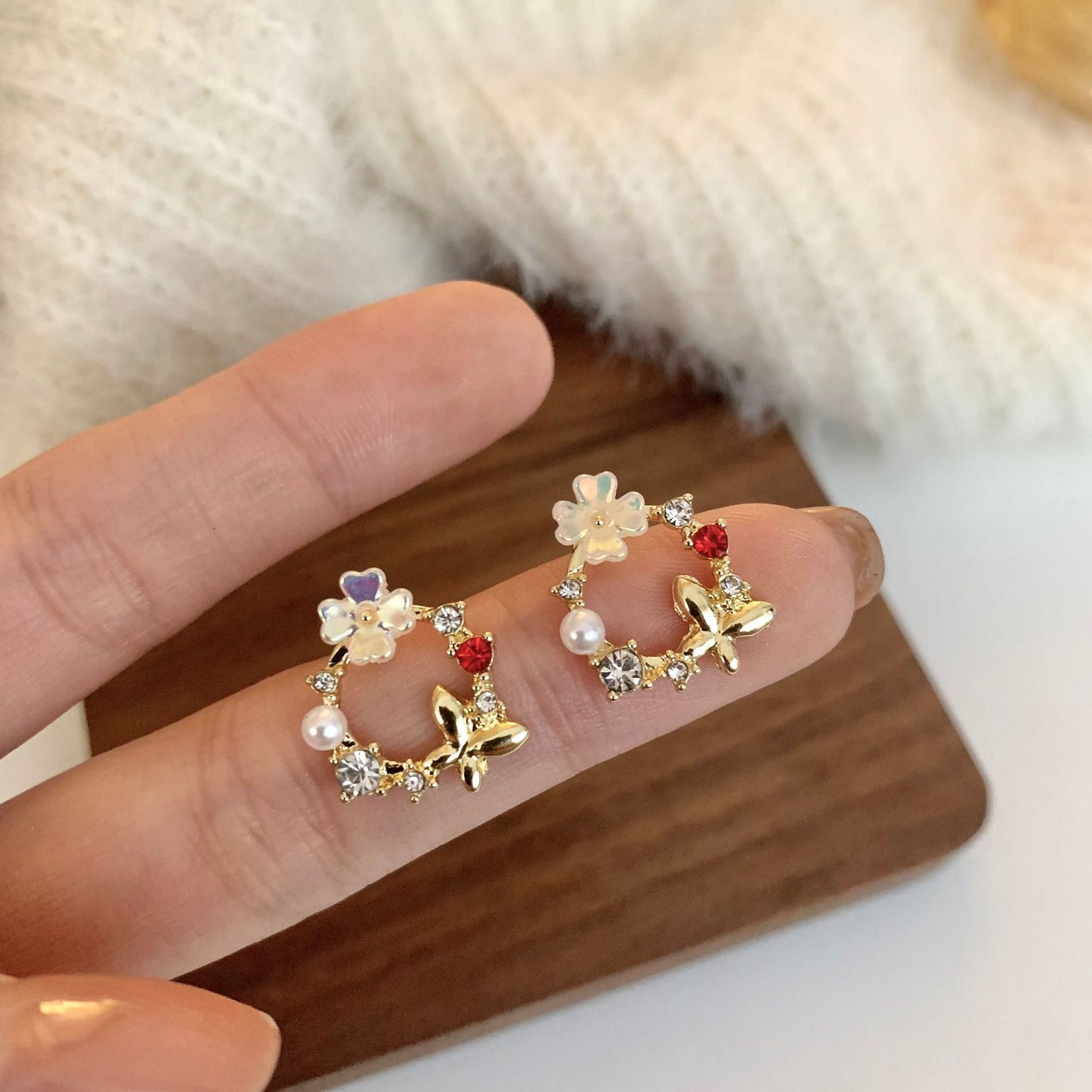 Women's Colorful Flower Summer Contrast Fresh Simple Rings