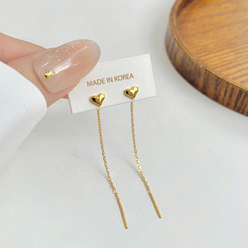 Women's Sterling Sier Light Luxury Long Slim Ear Line