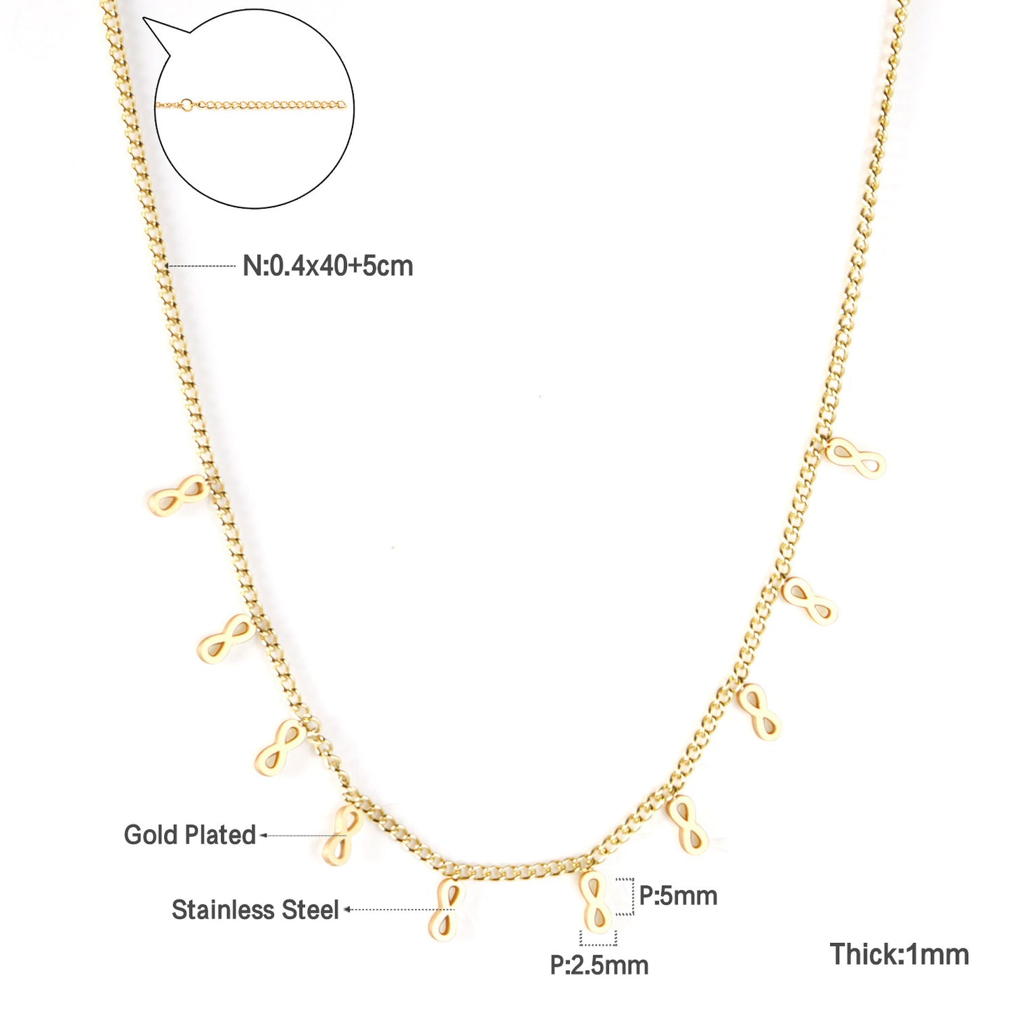 Niche High-grade Simple Temperamental Geometric Electroplated Stainless Necklaces