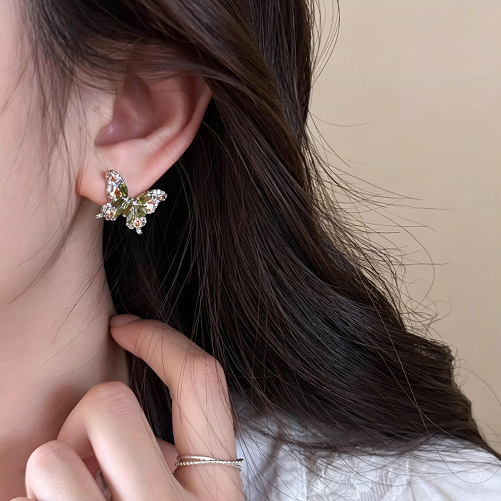 Butterfly For Sparkling Versatile Simple Compact Stud Earrings