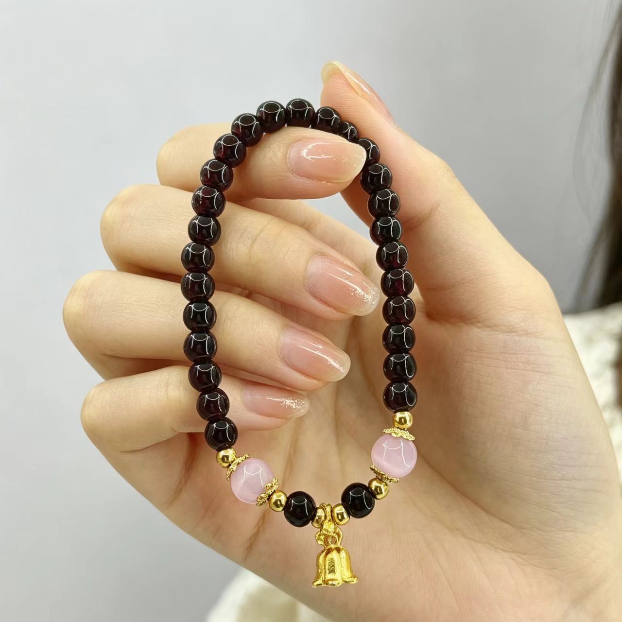 Broadcast Garnet Gourd Chinese Style Imitation Pomegranate Red Twin Ladies Bracelet