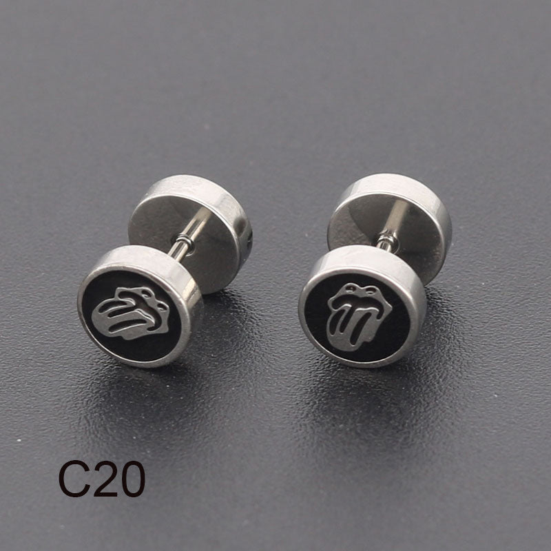 Bilateral Epoxy Titanium Steel Ear Drip Bone Fake Extender Earrings