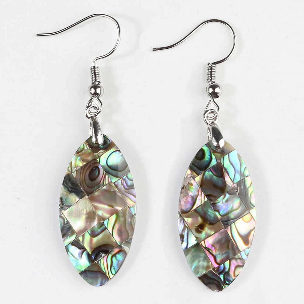 Natural Abalone Shell Ear Hook Eardrop Earrings