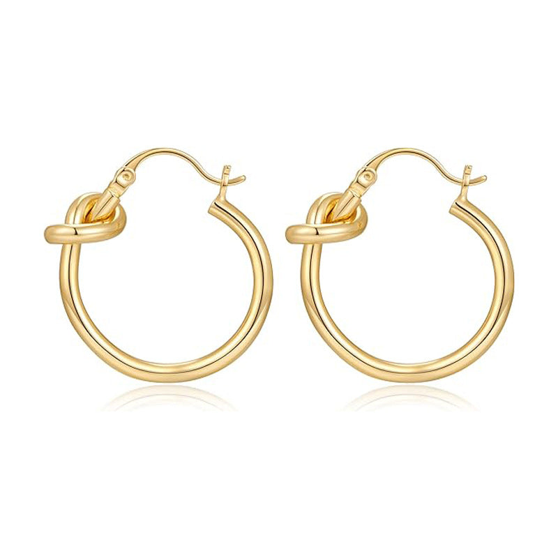 Women's Light Luxury Style Trendy Stainless Knotted Earrings