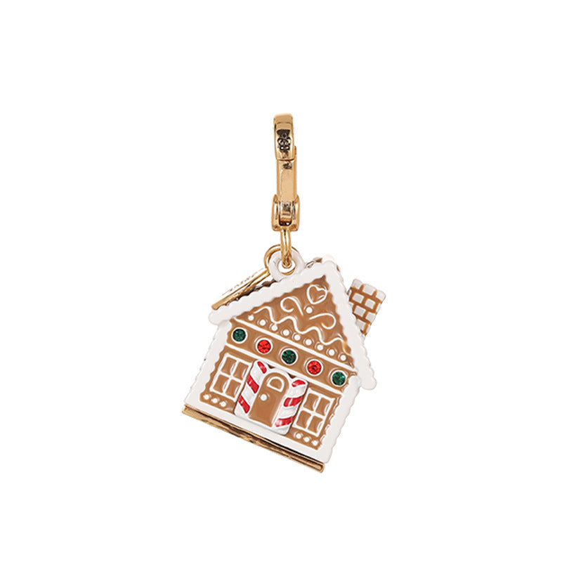 Enamel Glaze Design Ginger Cake House Pendants