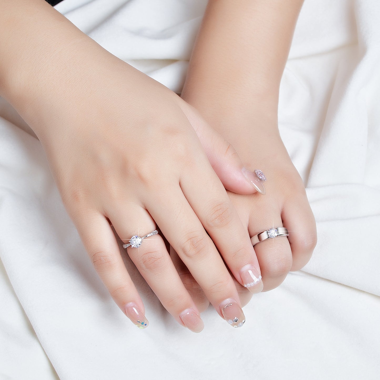 Women's Korean Style Diamond Simulation Personality Couple Ring