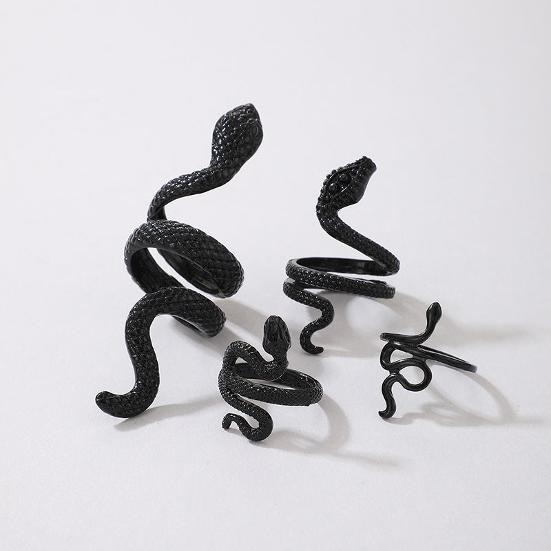 Men's Long Cool Handsome Serpentine Punk Snake-shaped Animal Retro Rings