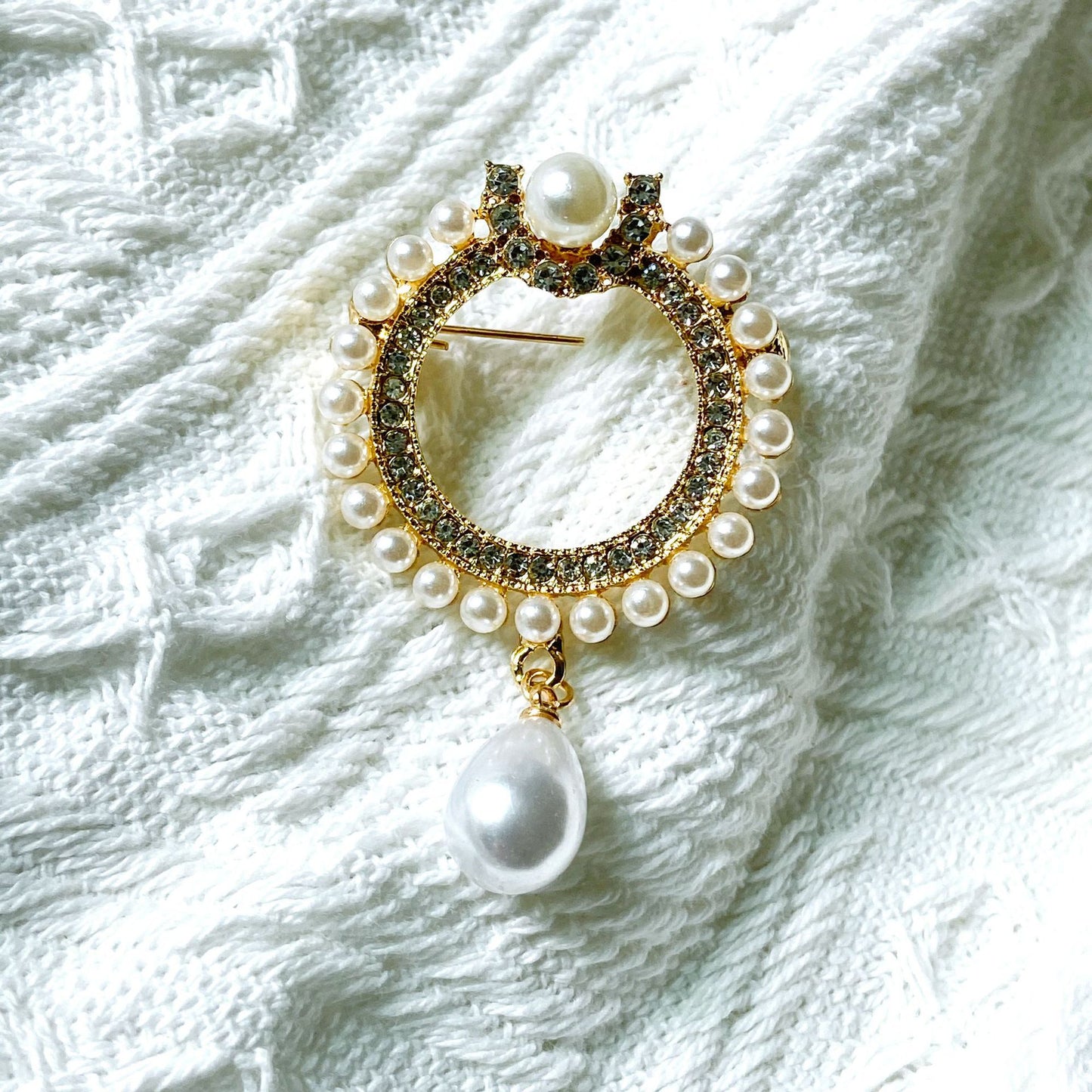 Golden Pearl Corsage Wheat Brooch Female High-grade Brooches