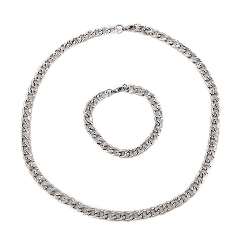 Women's & Men's Wide Flat Thick Thin Chain Simple Necklaces