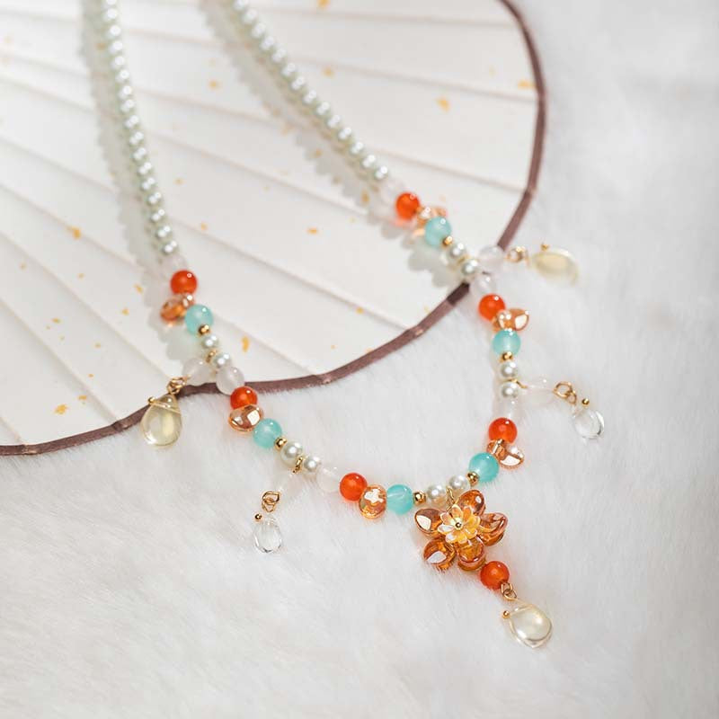 Chinese Simple Fairy Clavicle Chain Of Precious Stones Han Necklace