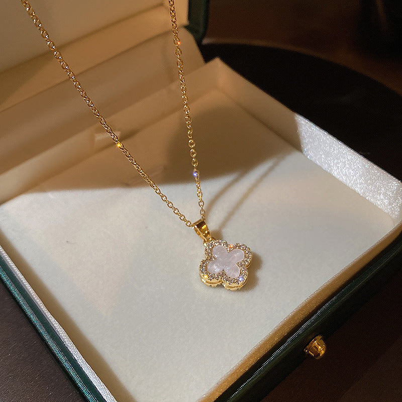 Women's Four-leaf Clover Double-sided High-grade Light Luxury Design Necklaces