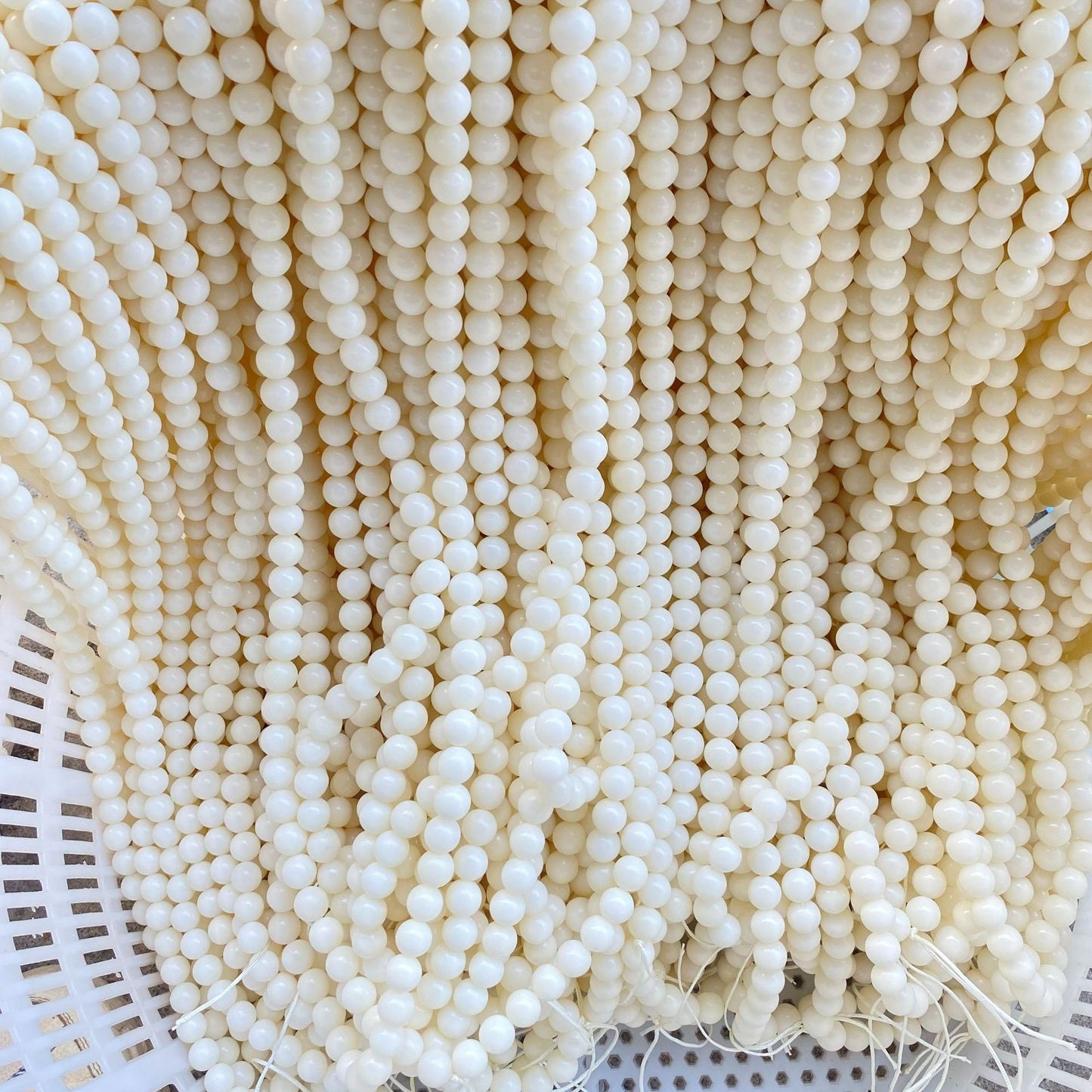Women's & Men's White Jade Bodhi Corypha Old Barrel Beads Seed Buddha Crafts Bracelet
