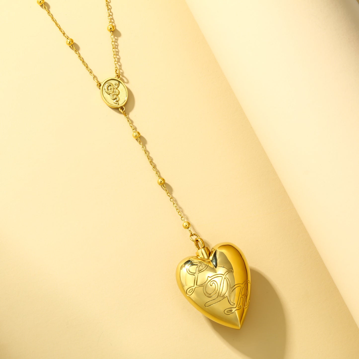Heart Shape Urn Titanium Steel Family Memorial Necklaces