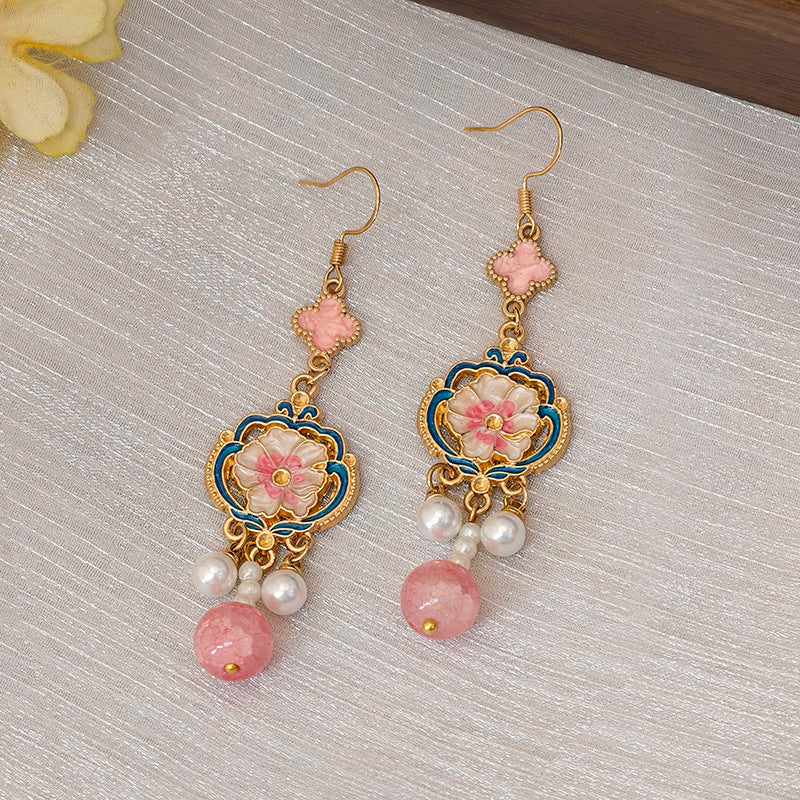 Style National Brass Ear Hook Vintage Court Ethnic Han Clothing Earrings
