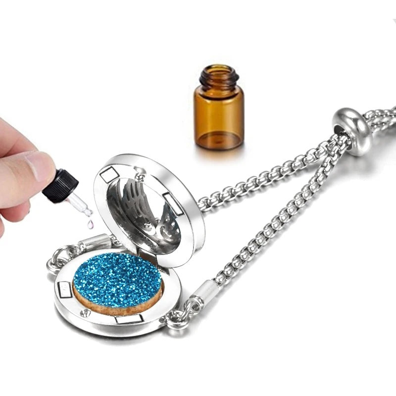 Angel Wings Mosquito Repellent Stainless Steel Essential Oil Perfume Box Bracelet