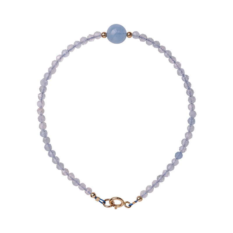 Light Blue Natural Aquamarine Niche Design Girlfriends Gift Bracelets