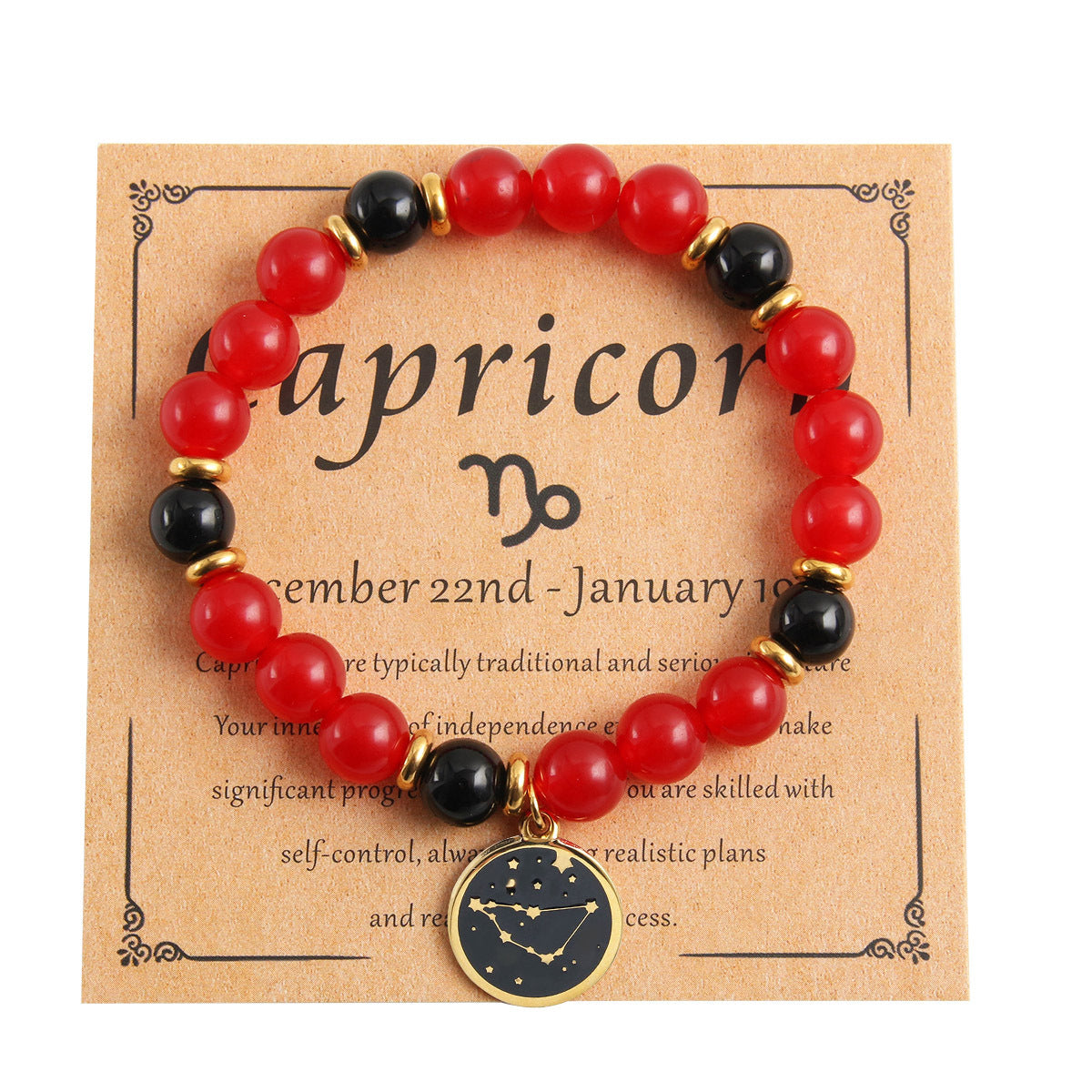 Beaded With Card Round Stainless Steel Gold Plated Drop Oil Bracelets