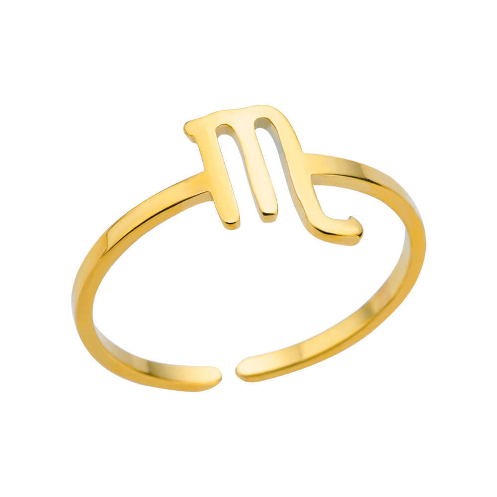 Steel Constellation Twee Symbol Birthstone Open Rings