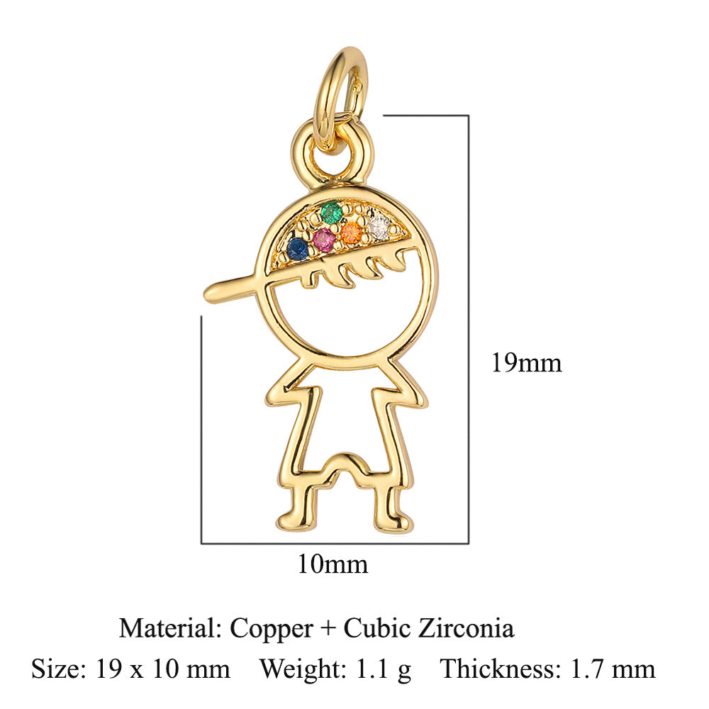 Cross Virgin Copper Zircon Boy Ornament Accessories Pendants