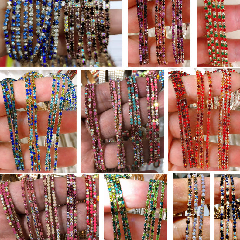 Diamond Claw Chain Colorful Crystals Simple Bracelets