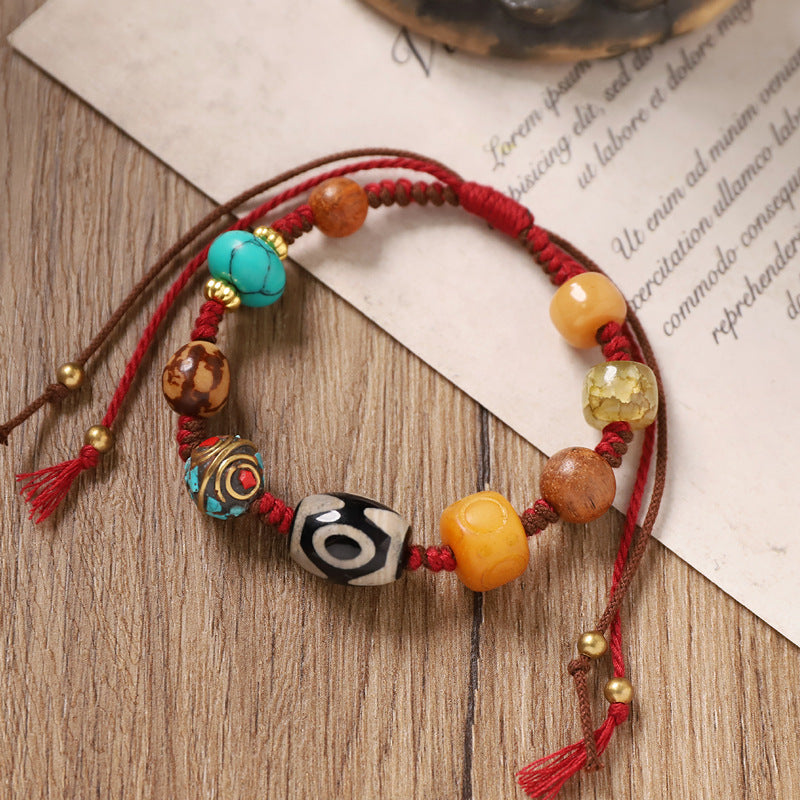 Women's & Men's Hand Weaving Tibetan Ethnic Style Tibet Beads Design String Bracelets