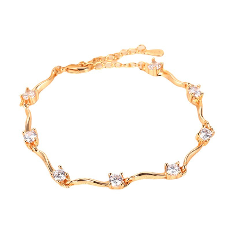 Irregular Wave Design Copper Plating Ladies Bracelet