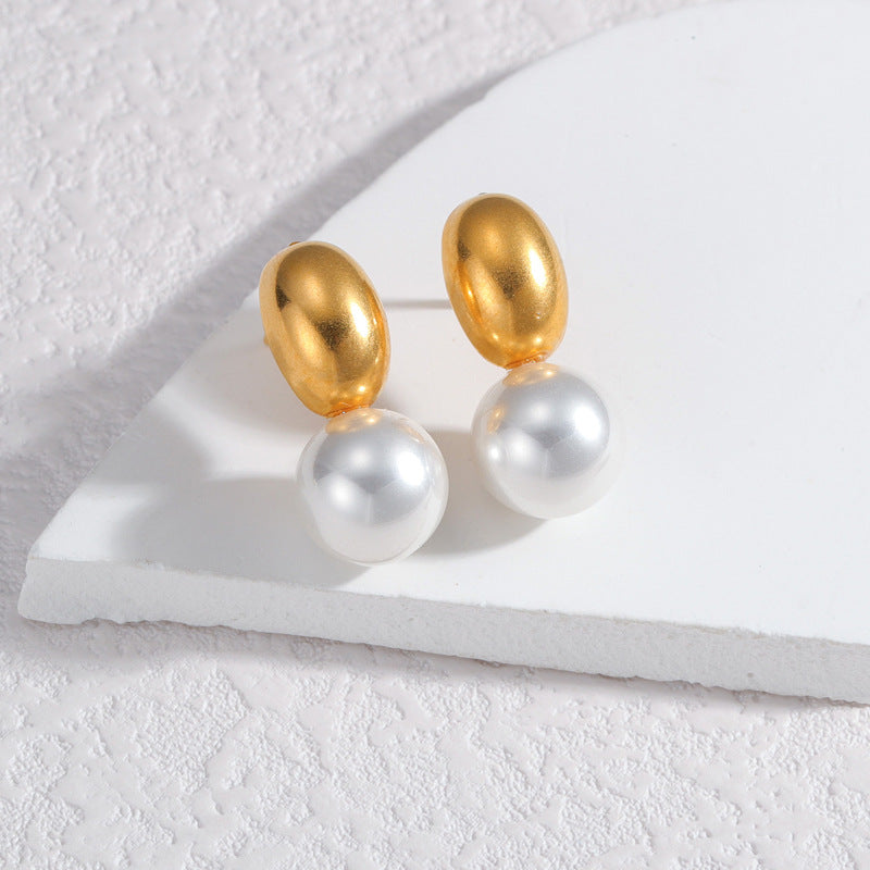 Market French Retro Pearl Small Exquisite Earrings