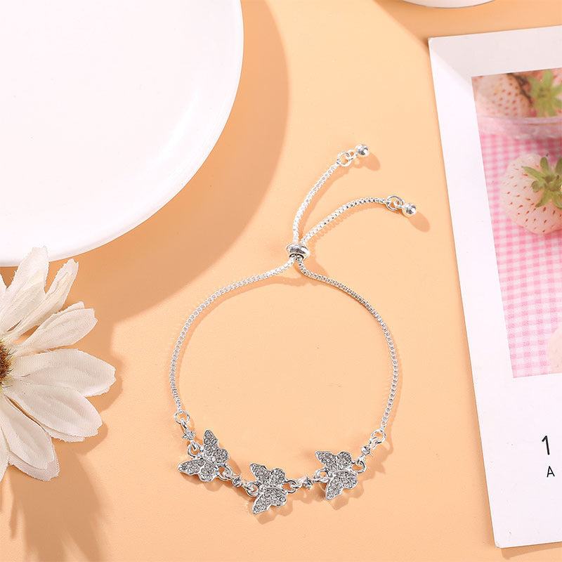 Women's Zircon Flower Korean Simple Design Personalized Bracelets