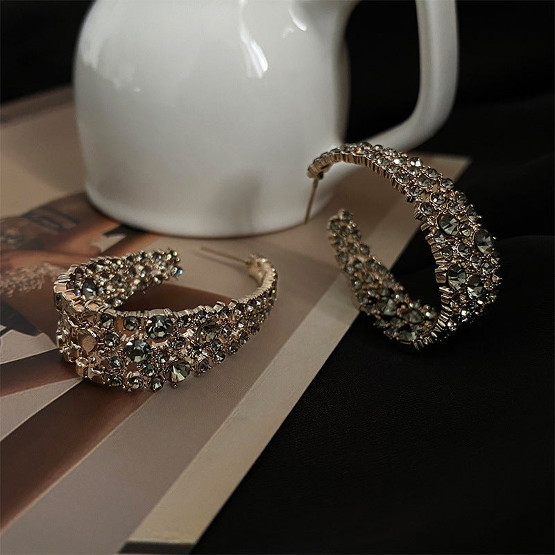 Sense Suitable For Round Face Temperament Exaggerated Retro Earrings