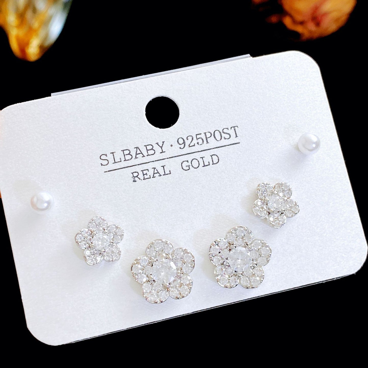 Women's Needle Simple Series Three Pairs Storage Ear Rings