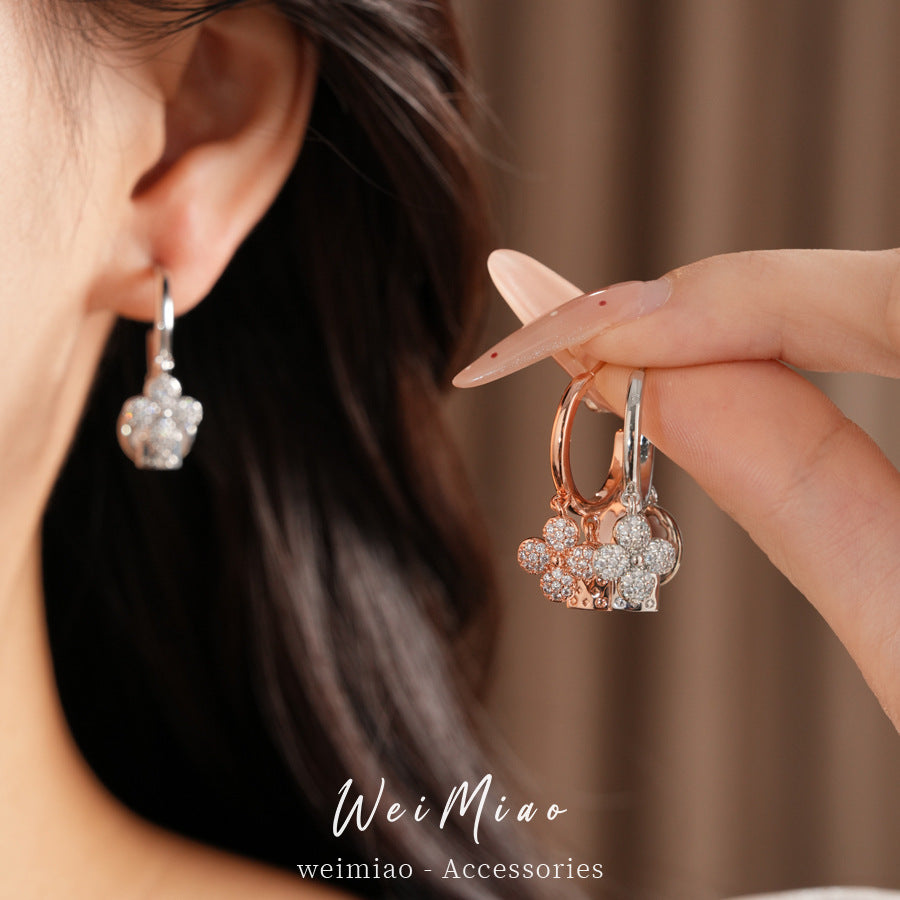 Flower Lock Fritillary Shaped Light Luxury High-grade Ear Rings
