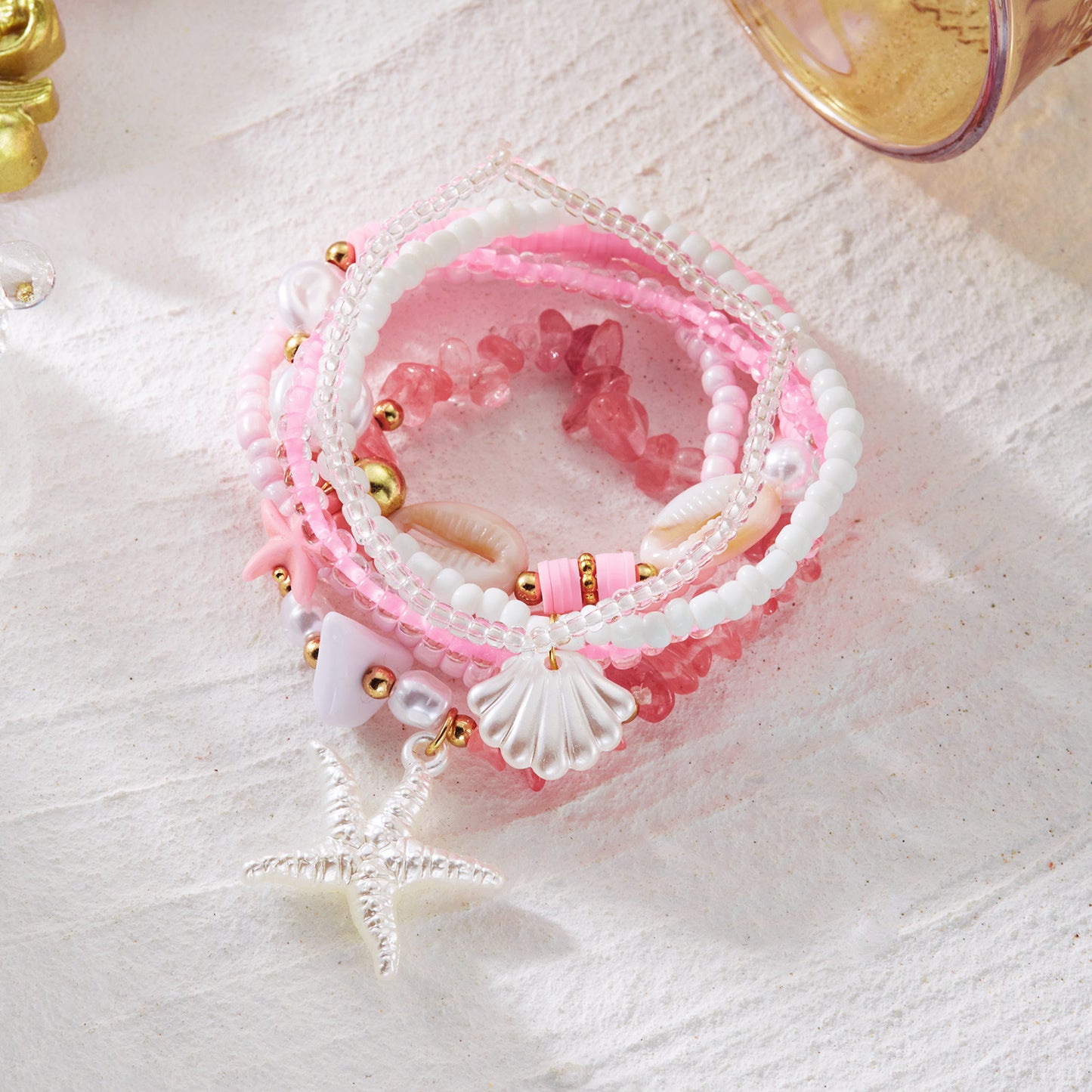 Women's Shell Summer Combination Versatile Niche Bead Bracelet