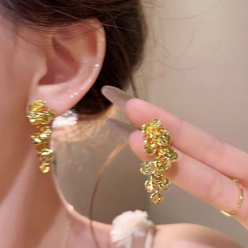 Women's Blue Flower For Spring Light Luxury High-grade Niche Stud Earrings