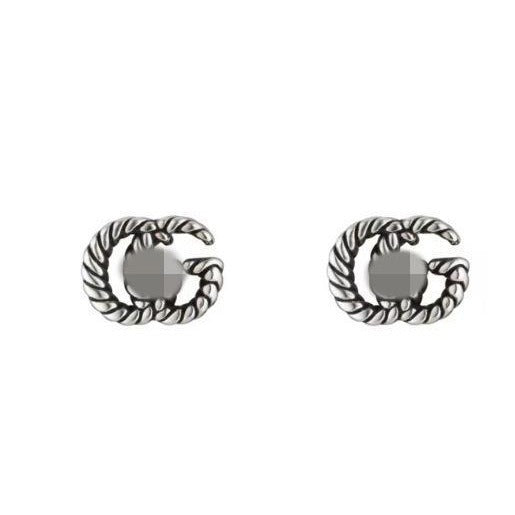 Sterling Sier Heart-shaped Enamel Classic Double Mutual Button Earrings