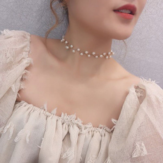 Women's Temperament Wild Short Pearl Simple Niche Necklace