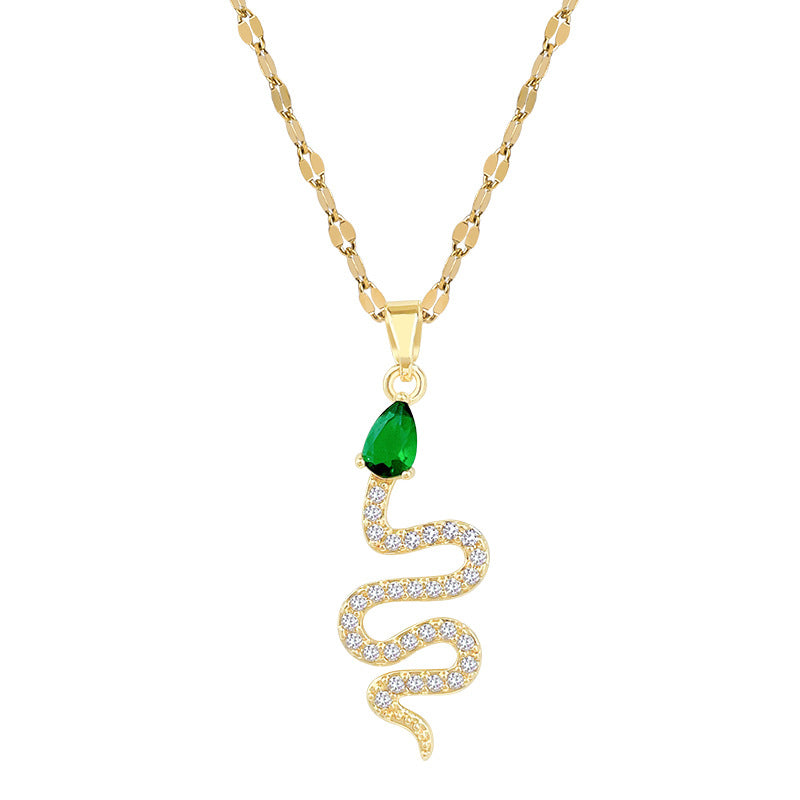 Inlaid Real Gold Female Lucky Beads Necklace
