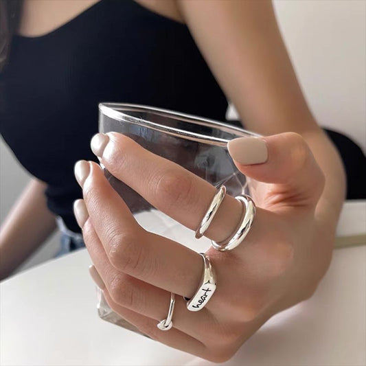 Female Retro Fashion Elegance Personalized Opening Index Rings