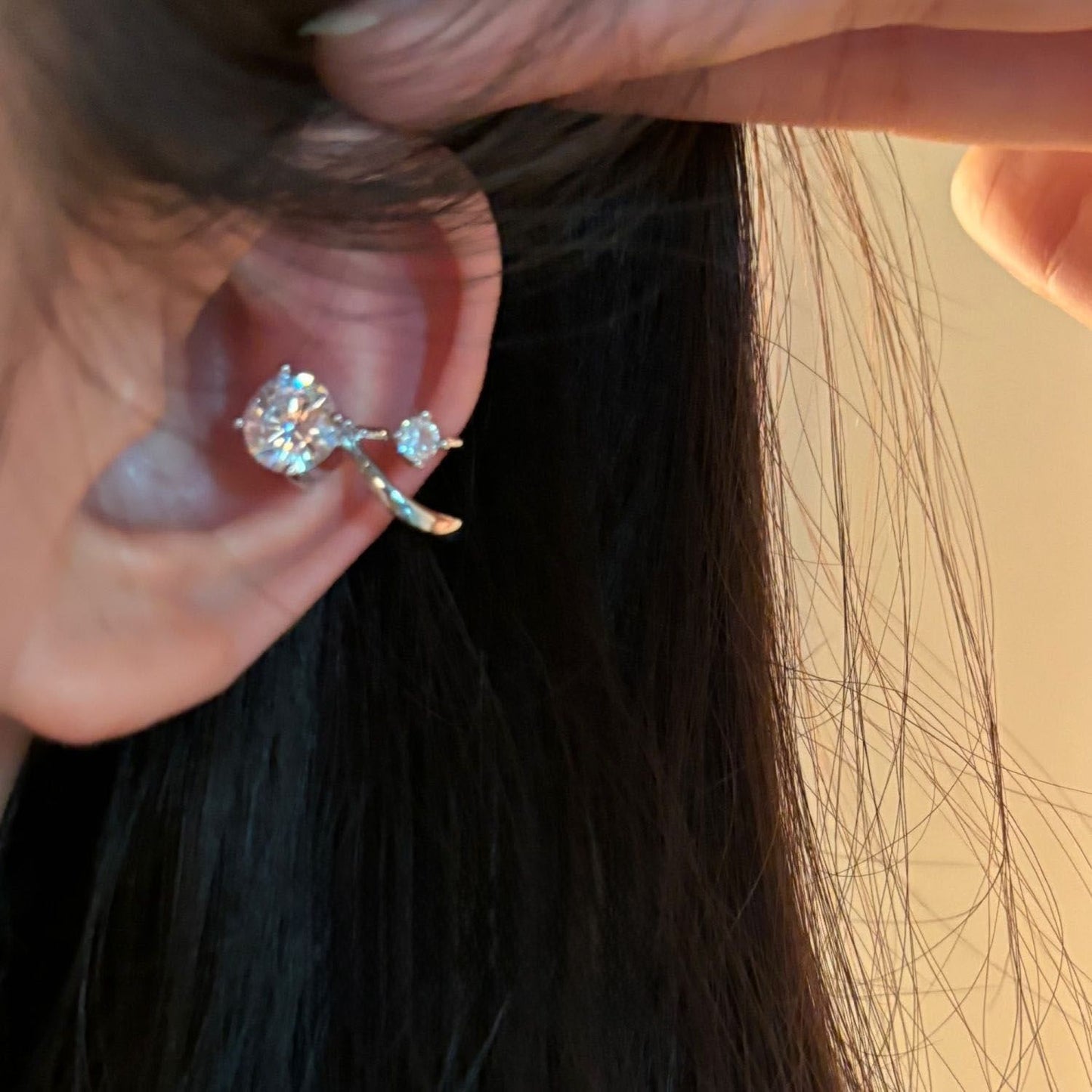 Pearl High-grade Butterfly Ear Clip Fashionable Earrings