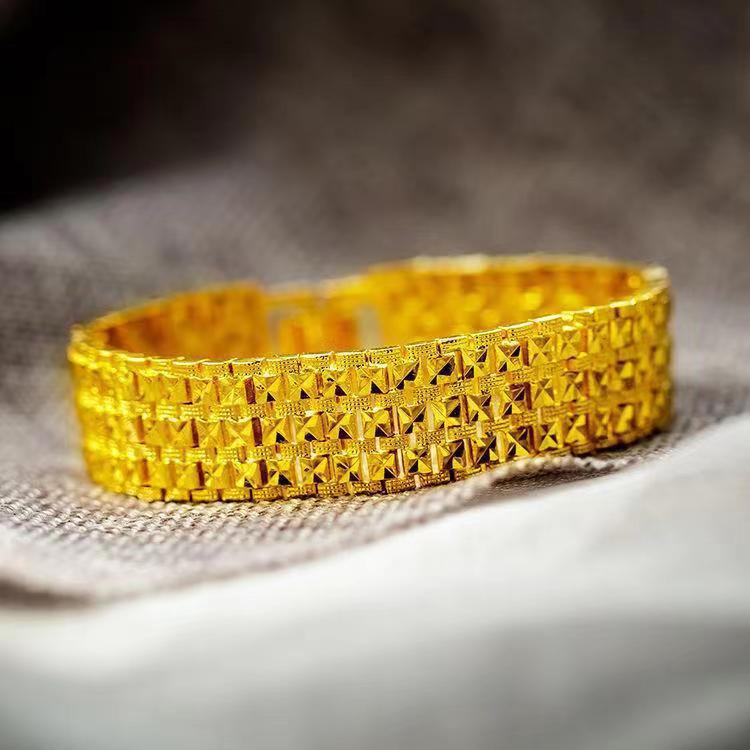 Women's & Men's Alluvial Gold Artificial Special Interest Light Luxury High-grade Wedding Watch Bracelet