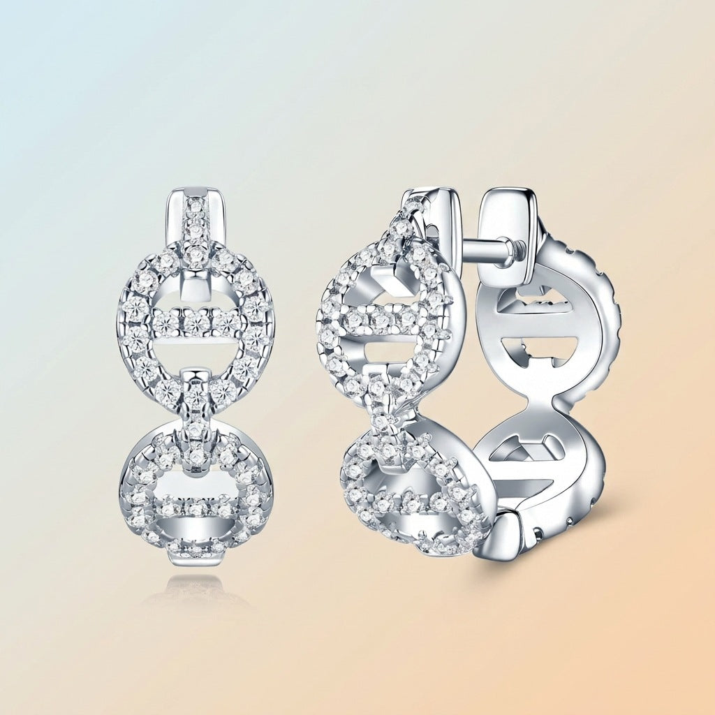 Not Fade Moissanite Ear Clip Niche Design Light Luxury Earrings