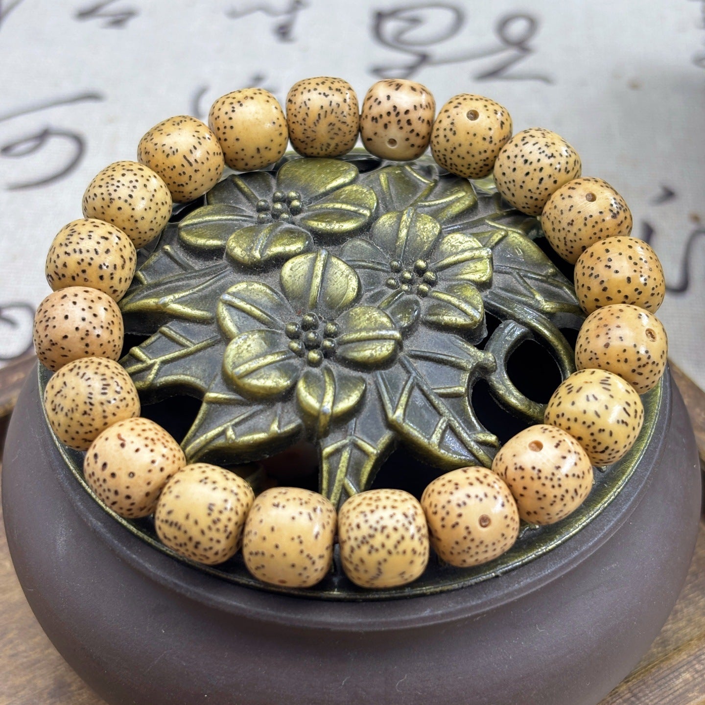 Bodhi Yellow Chicken Grease High Density Bead Single Circle Cultural Bracelets