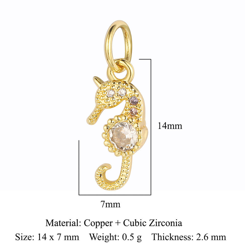 Tree Horseshoe Copper Zircon Snake Butterfly Pendants