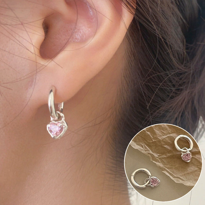 Women's Style Niche Design Sweet Tassel Love Heart Ear Line