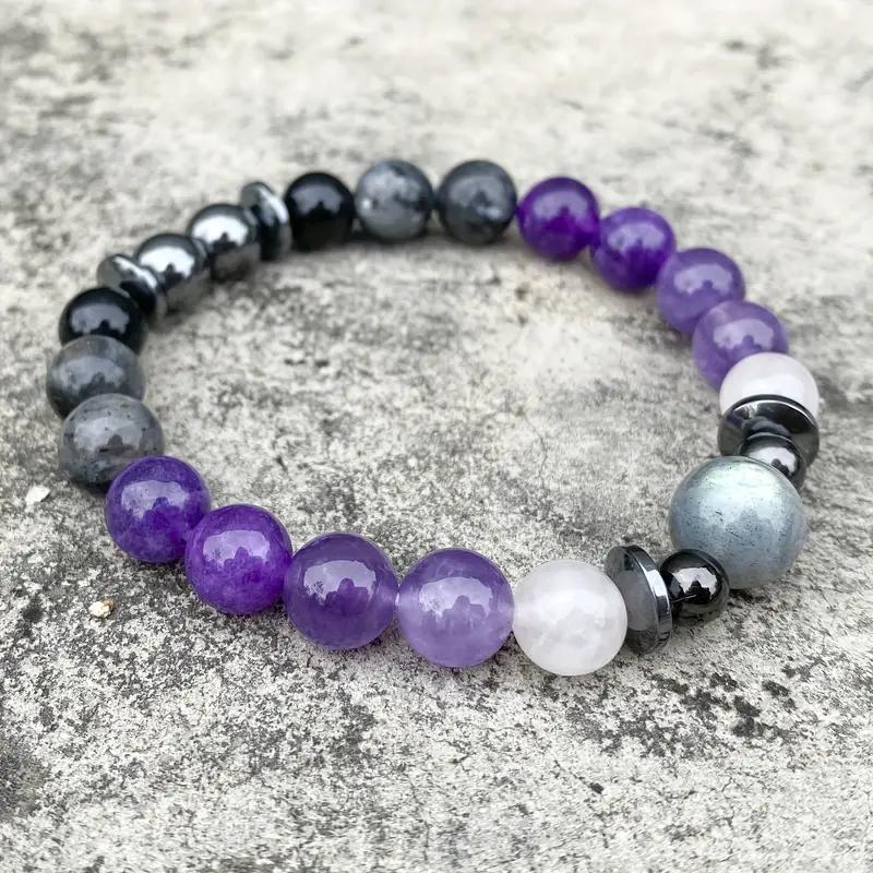 Healing Lovelorn Female Natural Stone Amethyst Good Mood Bracelet