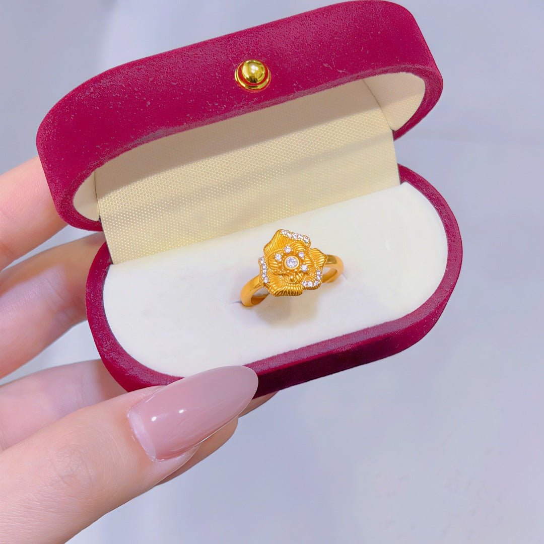 Women's Alluvial Gold Retro Affordable Luxury Design Brass Plated Fashion Ring