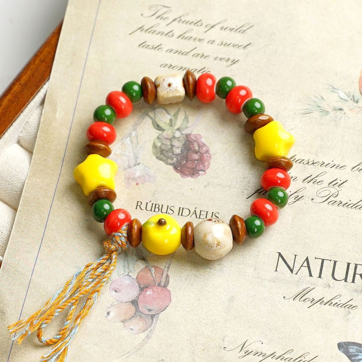 Cute Style Fresh Safe Christmas Ceramic Apple Paradise Couple Bracelet